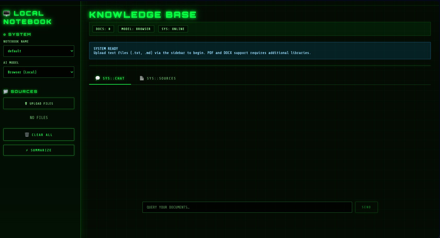 Local Notebook — Knowledge base with AI chat, document upload and summarize